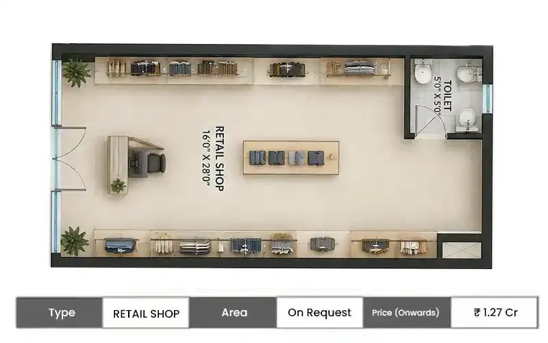 Vedshree Felix Imperial Retail Shop floor plan, sq ft area
